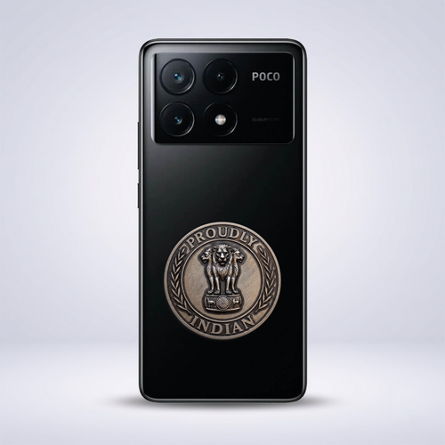 POCO X6 Pro 5G Compatible Satyamev Jayate 3D Metal Emblem Sticker