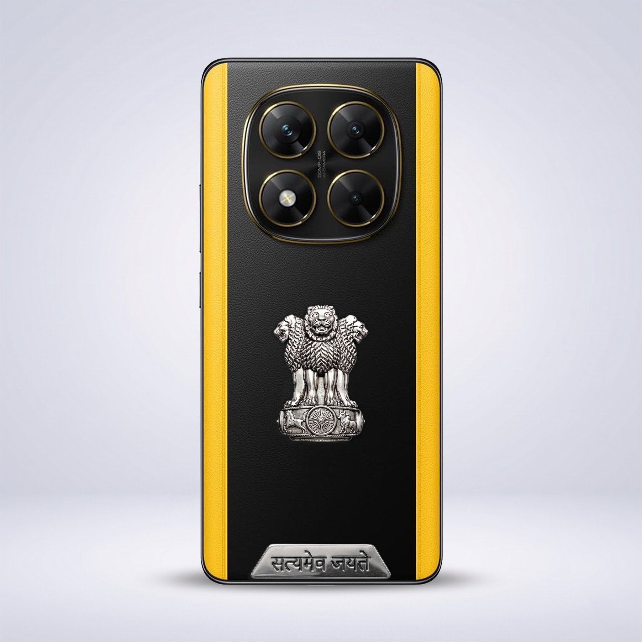 POCO X7 5G Compatible Satyamev Jayate 3D Metal Emblem Sticker