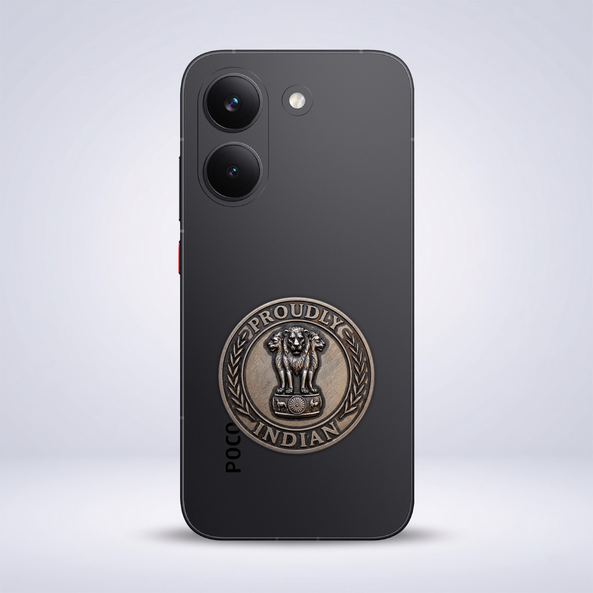 POCO X8 Pro 5G Compatible Satyamev Jayate 3D Metal Emblem Sticker