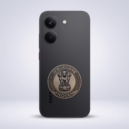 POCO X8 Pro 5G Compatible Satyamev Jayate 3D Metal Emblem Sticker