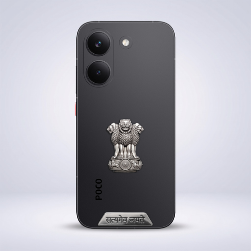POCO X8 Pro 5G Compatible Satyamev Jayate 3D Metal Emblem Sticker