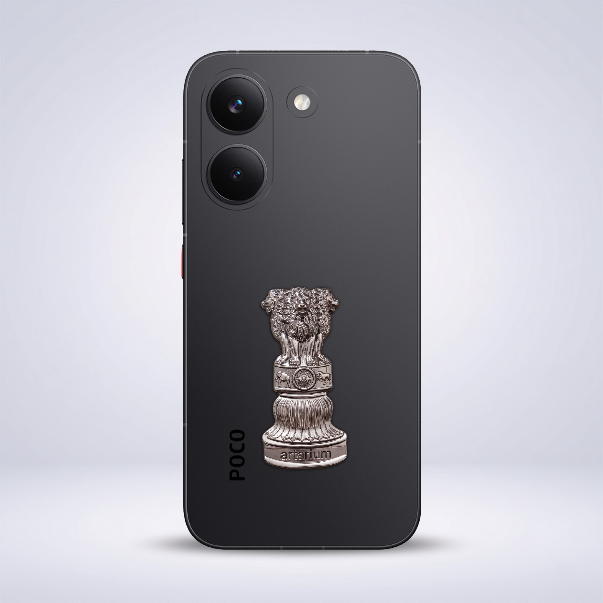 POCO X8 Pro 5G Compatible Satyamev Jayate 3D Metal Emblem Sticker
