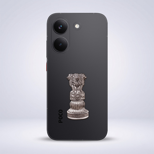 POCO X8 Pro 5G Compatible Satyamev Jayate 3D Metal Emblem Sticker
