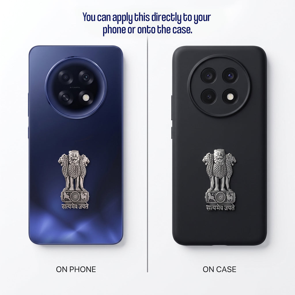 Oppo F31 Pro Plus 5G Compatible Satyamev Jayate 3D Metal Emblem Sticker