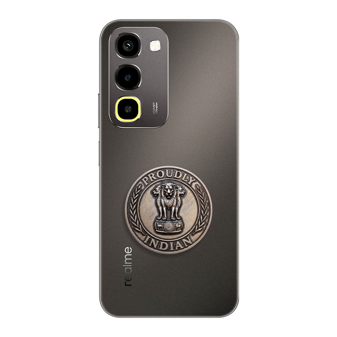 Realme P4R 5G Compatible Satyamev Jayate 3D Metal Emblem Sticker