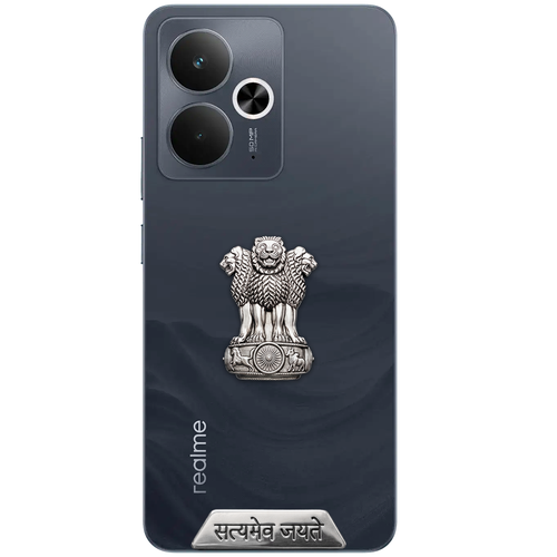 Realme 14T 5G Compatible Satyamev Jayate 3D Metal Emblem Sticker