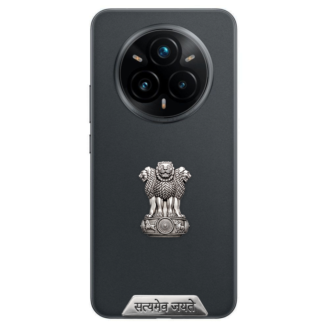 Realme 14 Pro+ 5G Compatible Satyamev Jayate 3D Metal Emblem Sticker