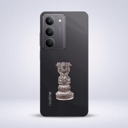 Realme 14X 5G Compatible Satyamev Jayate 3D Metal Emblem Sticker