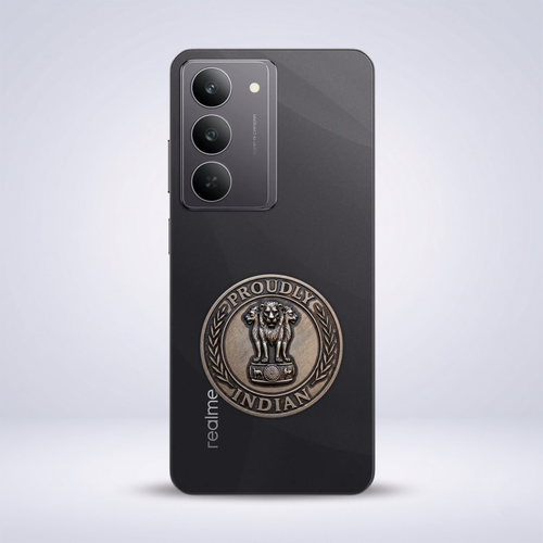 Realme 14X 5G Compatible Satyamev Jayate 3D Metal Emblem Sticker