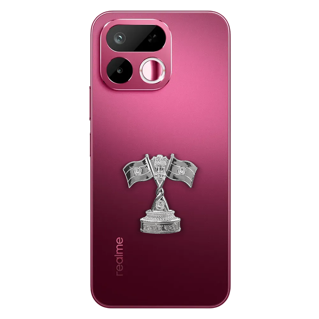 Realme 16T 5G Compatible Satyamev Jayate 3D Metal Emblem Sticker