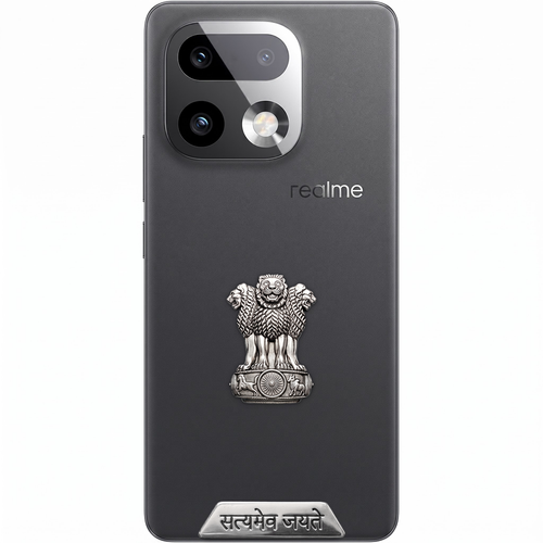 Realme 16 Pro+ 5G Compatible Satyamev Jayate 3D Metal Emblem Sticker