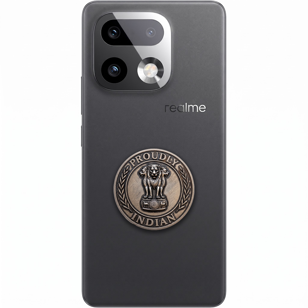 Realme 16 Pro+ 5G Compatible Satyamev Jayate 3D Metal Emblem Sticker