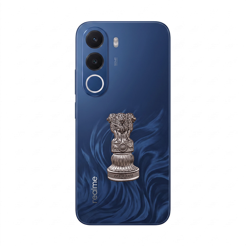 Realme C100x 5G Compatible Satyamev Jayate 3D Metal Emblem Sticker