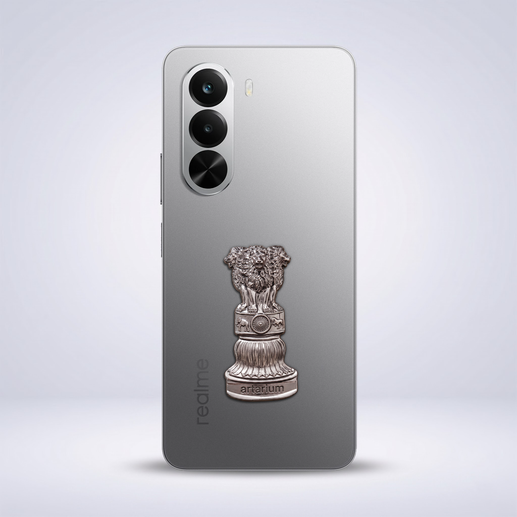 Realme P4X 5G Compatible Satyamev Jayate 3D Metal Emblem Sticker