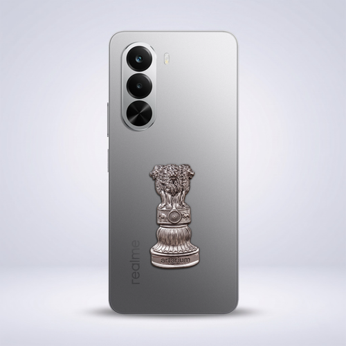 Realme P4X 5G Compatible Satyamev Jayate 3D Metal Emblem Sticker