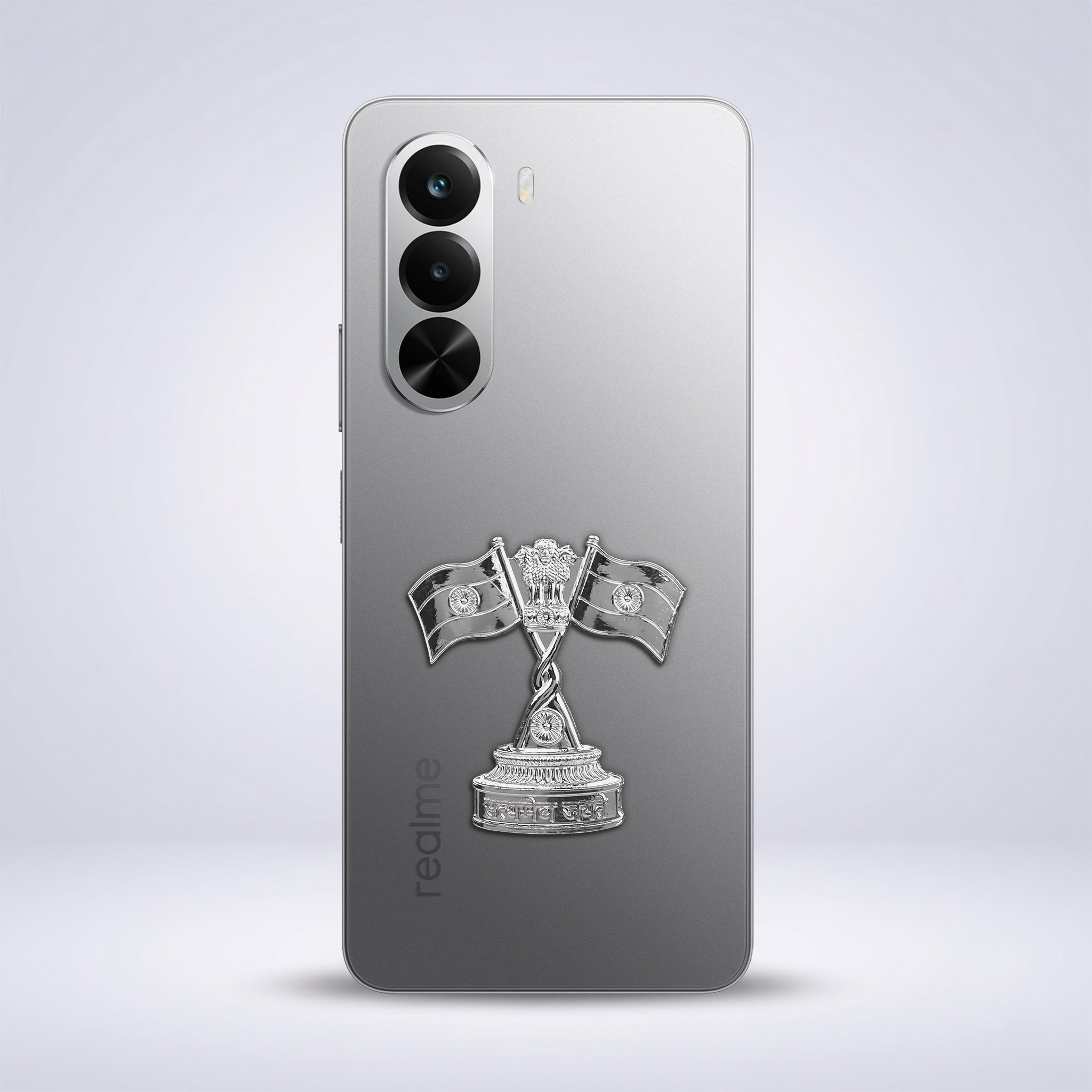 Realme P4X 5G Compatible Satyamev Jayate 3D Metal Emblem Sticker