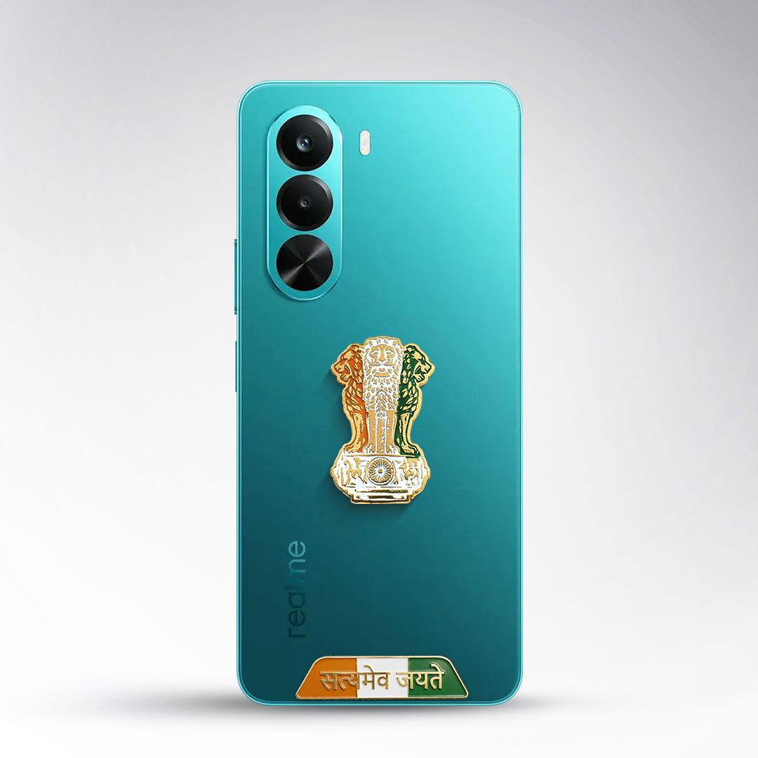 Realme P4X 5G Compatible Satyamev Jayate 3D Metal Emblem Sticker