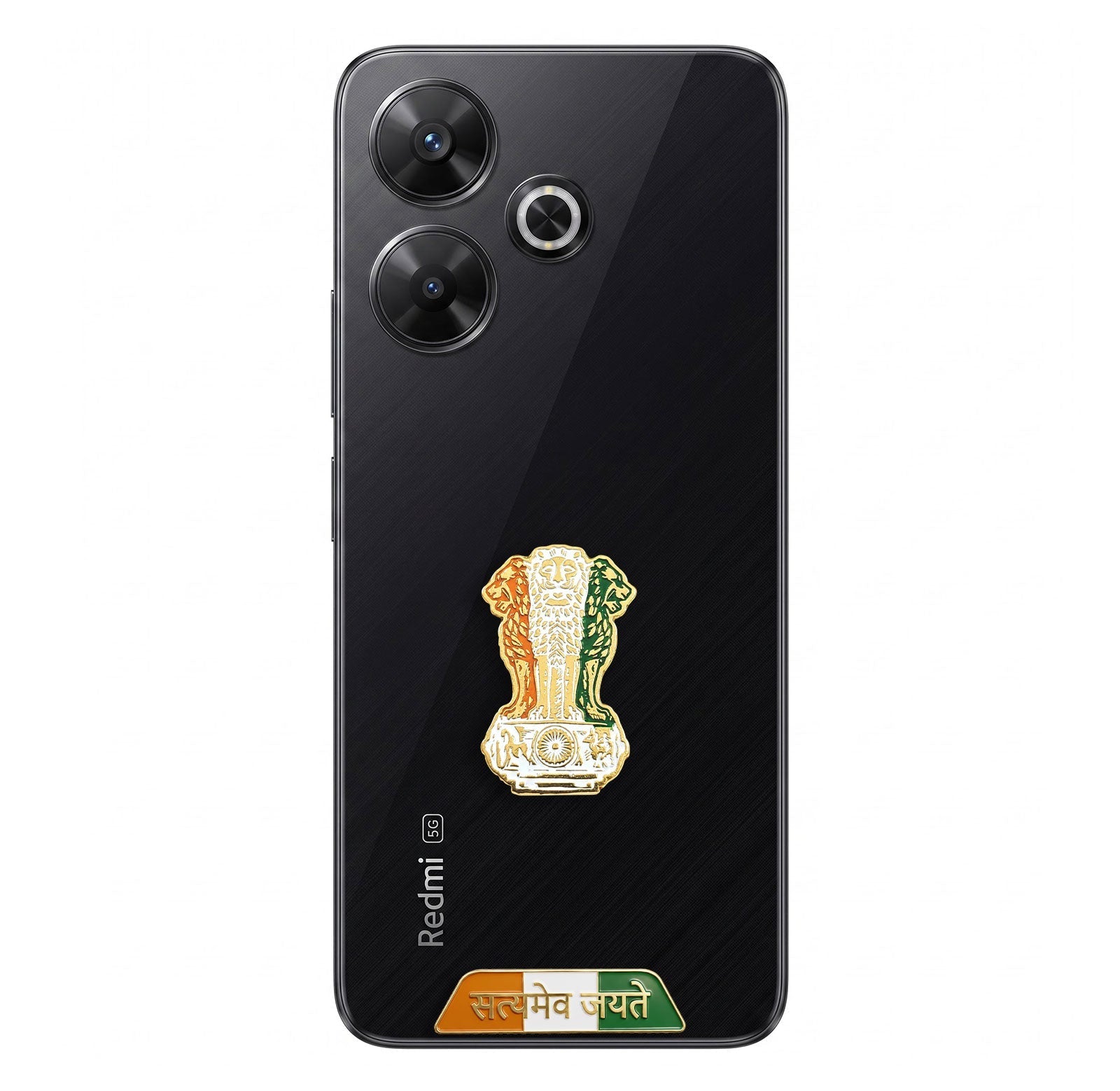 Redmi 13 5G Compatible Satyamev Jayate 3D Metal Emblem Sticker