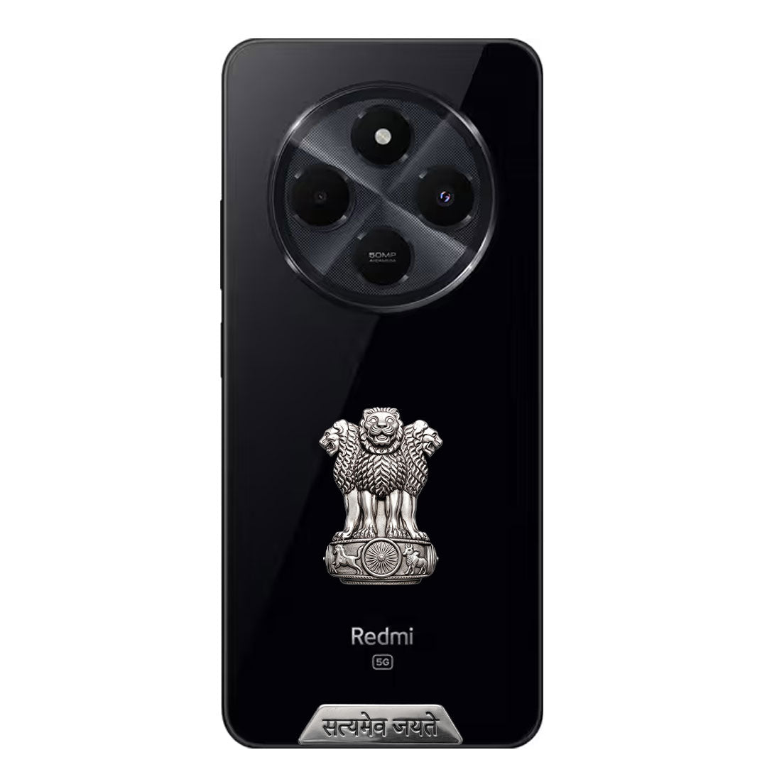 Redmi 14c 5G Compatible Satyamev Jayate 3D Metal Emblem Sticker