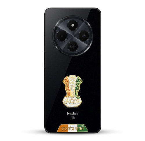 Redmi 14c 5G Compatible Satyamev Jayate 3D Metal Emblem Sticker