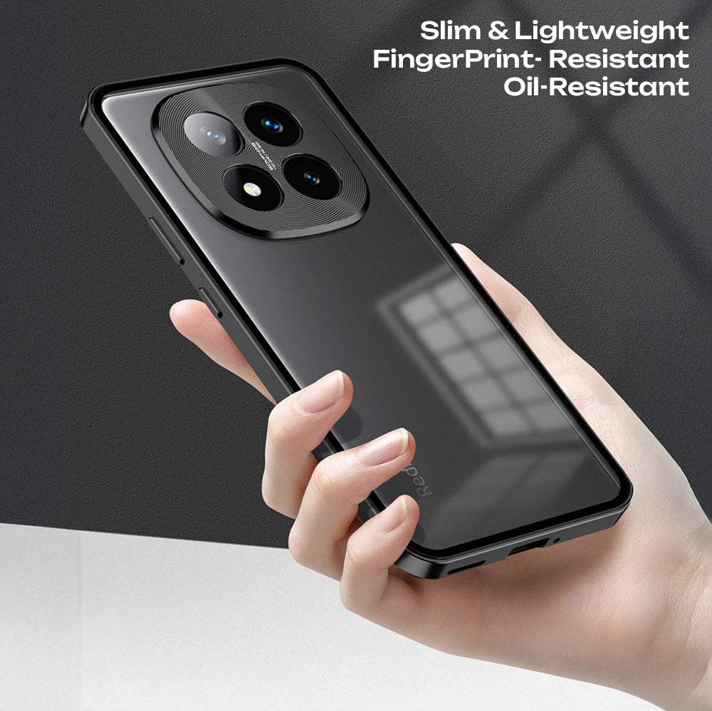 Redmi Note 14 Pro+ 5G Aluminium Metal Bumper Shield Transparent Back Case