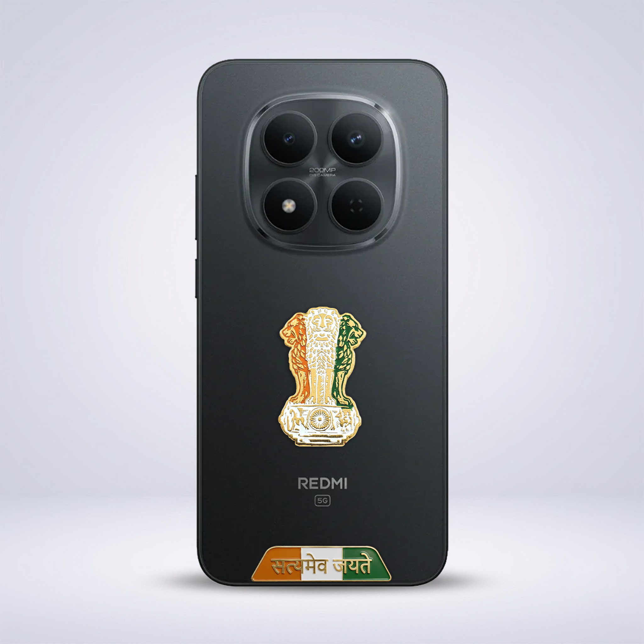 Redmi Note 15 Pro 5G Compatible Satyamev Jayate 3D Metal Emblem Sticker