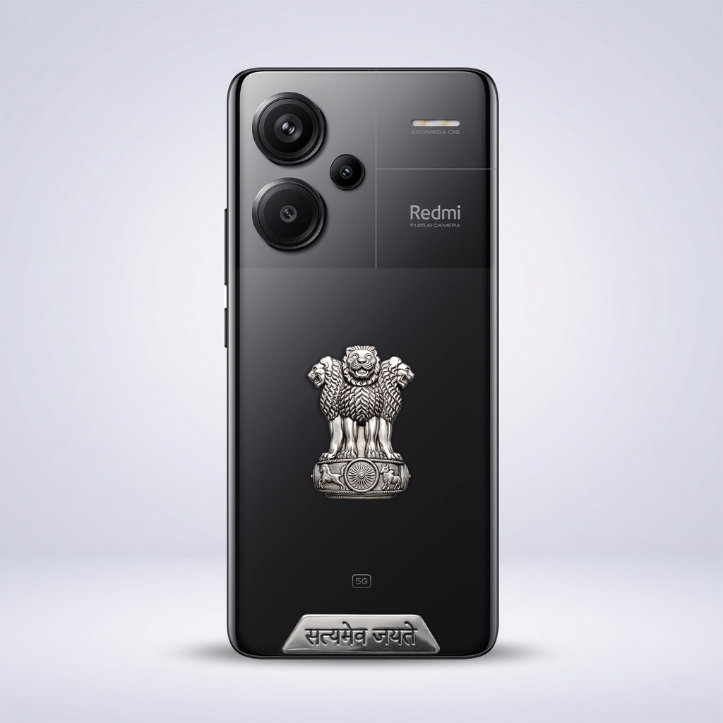 Redmi Note 13 Pro+ 5G Compatible Satyamev Jayate 3D Metal Emblem Sticker