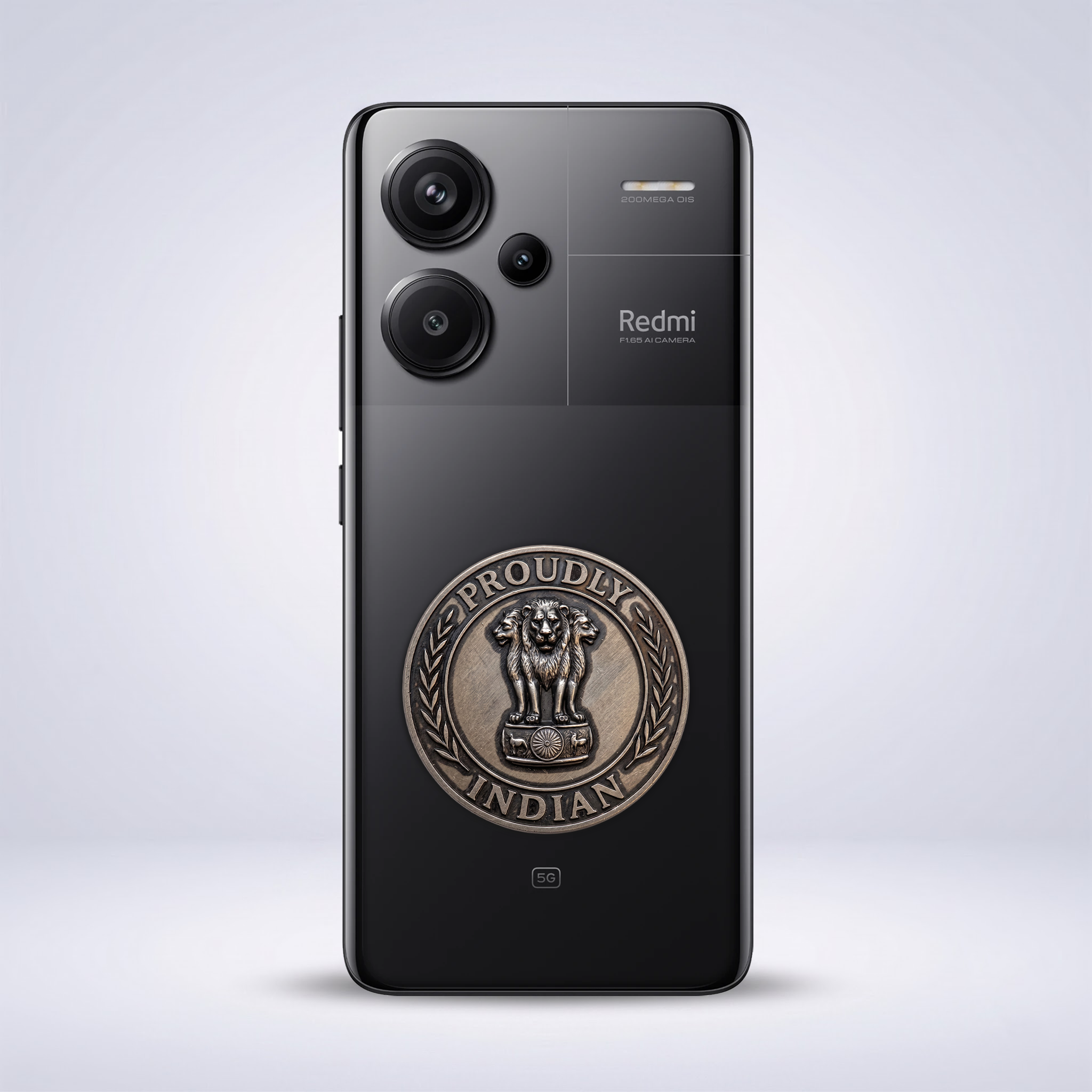 Redmi Note 13 Pro+ 5G Compatible Satyamev Jayate 3D Metal Emblem Sticker