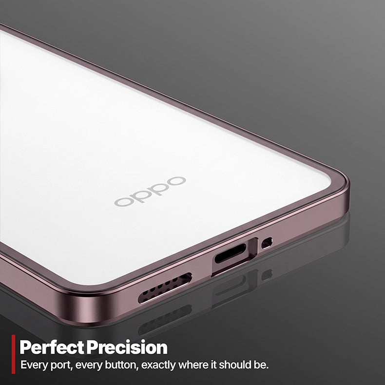 Oppo Reno 15 Pro Mini 5G Aluminium Metal Bumper Shield Transparent Back Case