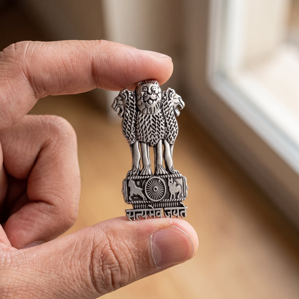 POCO X8 Pro 5G Compatible Satyamev Jayate 3D Metal Emblem Sticker