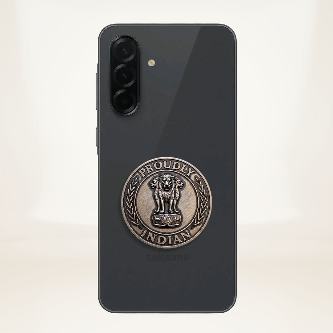 Samsung Galaxy A55 5G Compatible Satyamev Jayate 3D Metal Emblem Sticker