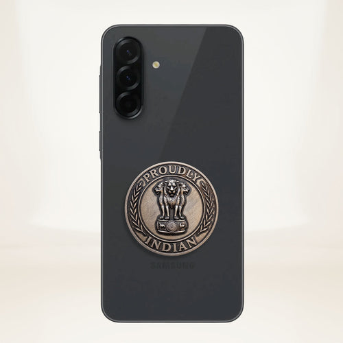 Samsung Galaxy A55 5G Compatible Satyamev Jayate 3D Metal Emblem Sticker