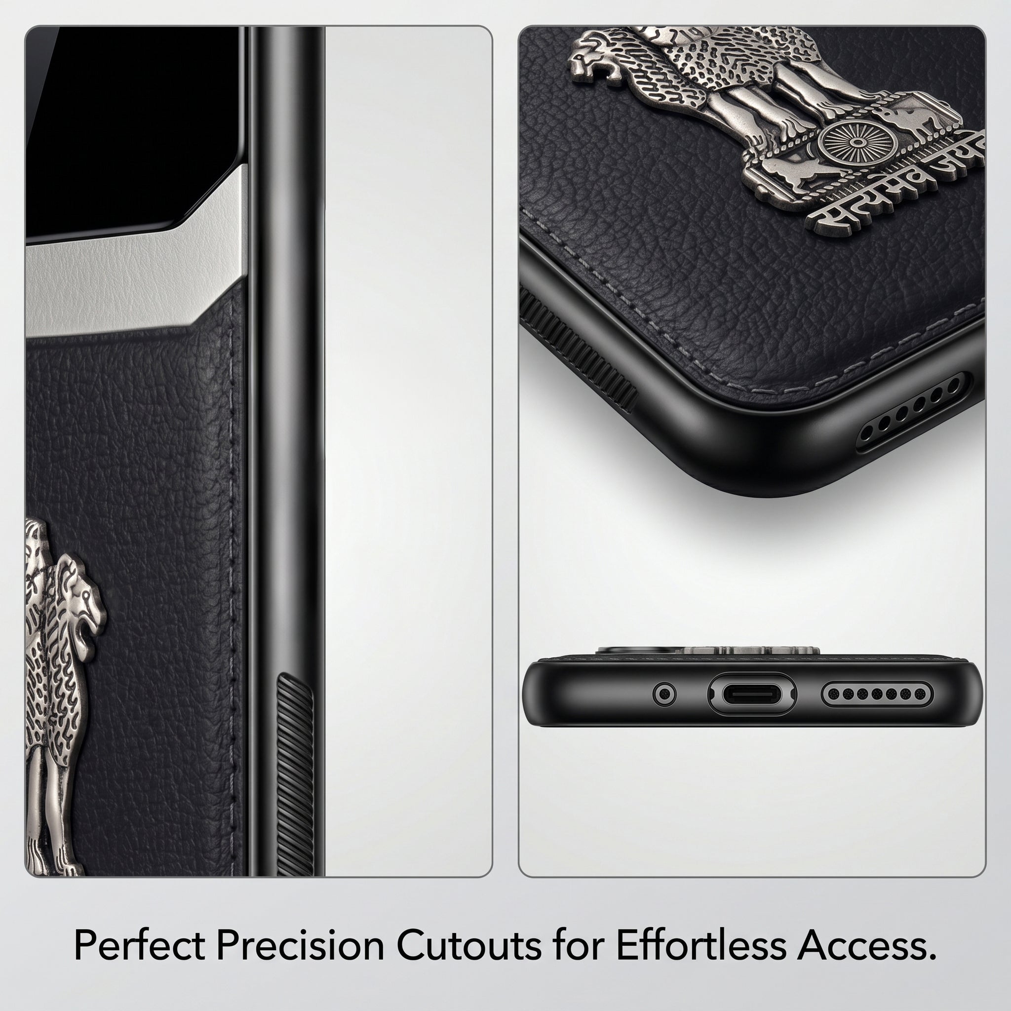 Samsung Galaxy A36 5G Satyamev Jayate 3D Metal Leather Back Case