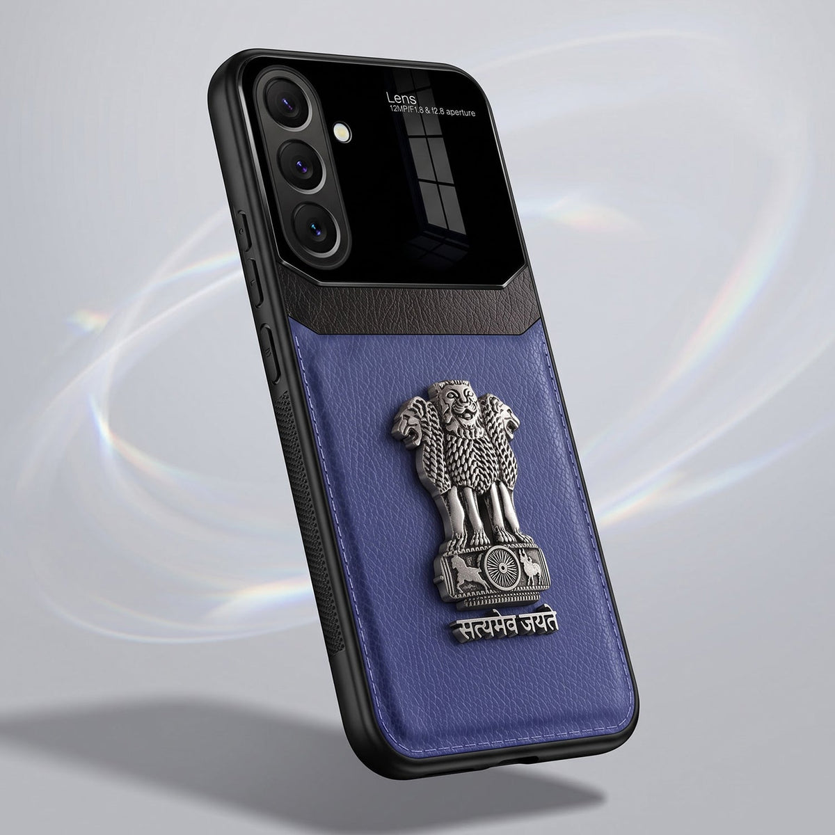 Samsung Galaxy A27 5G Satyamev Jayate 3D Metal Leather Back Case