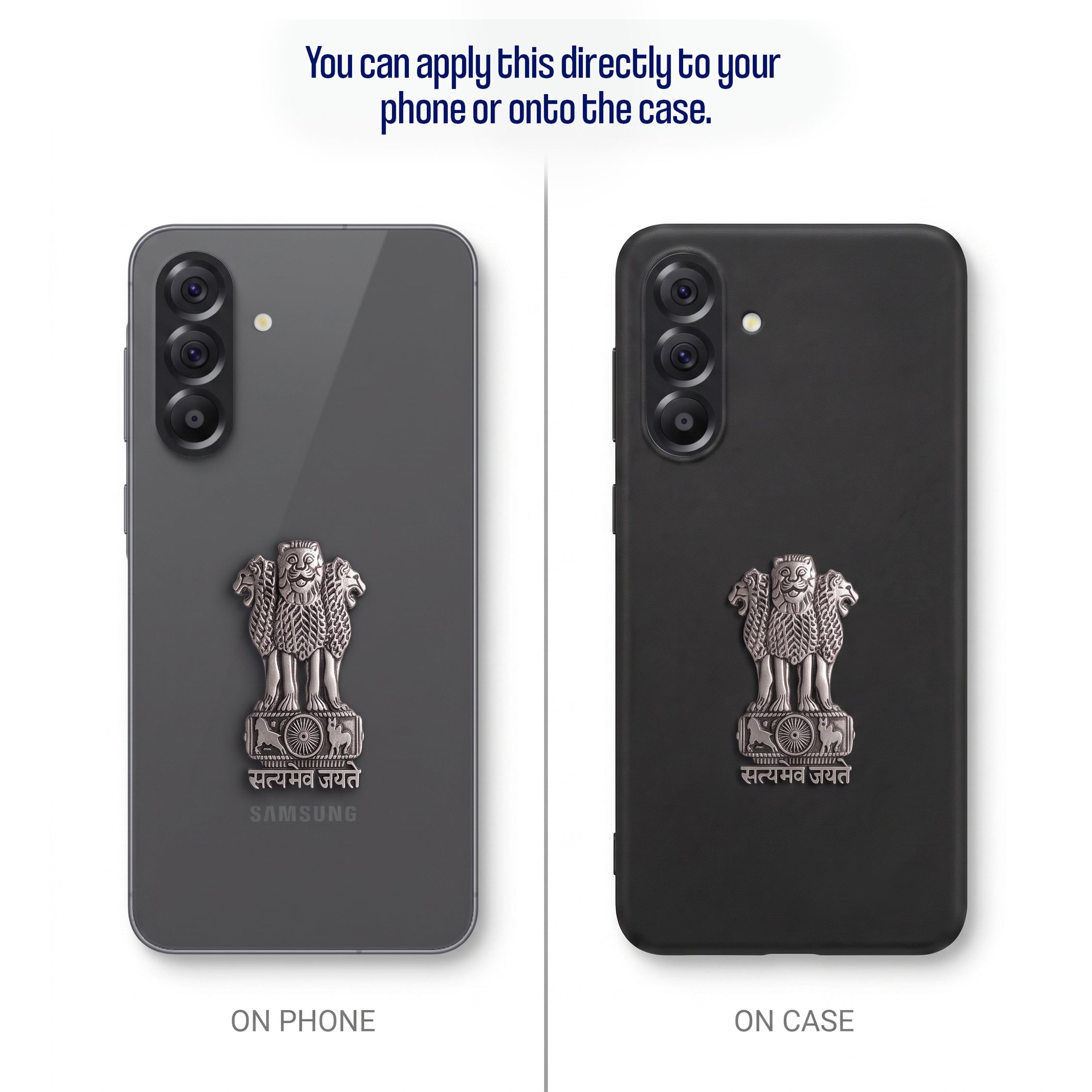 Samsung Galaxy A36 5G Compatible Satyamev Jayate 3D Metal Emblem Sticker
