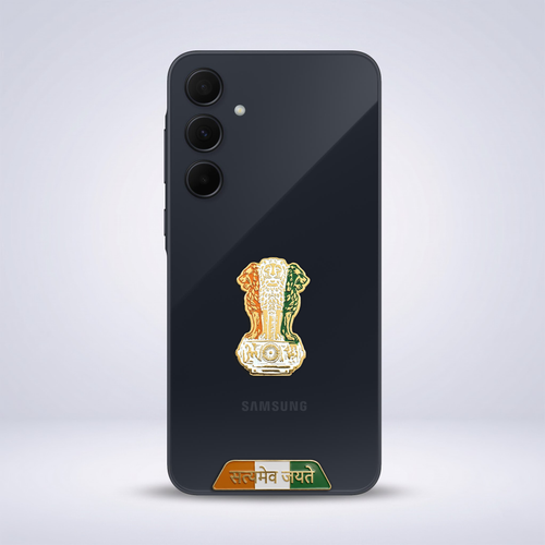 Samsung Galaxy A55 5G Compatible Satyamev Jayate 3D Metal Emblem Sticker
