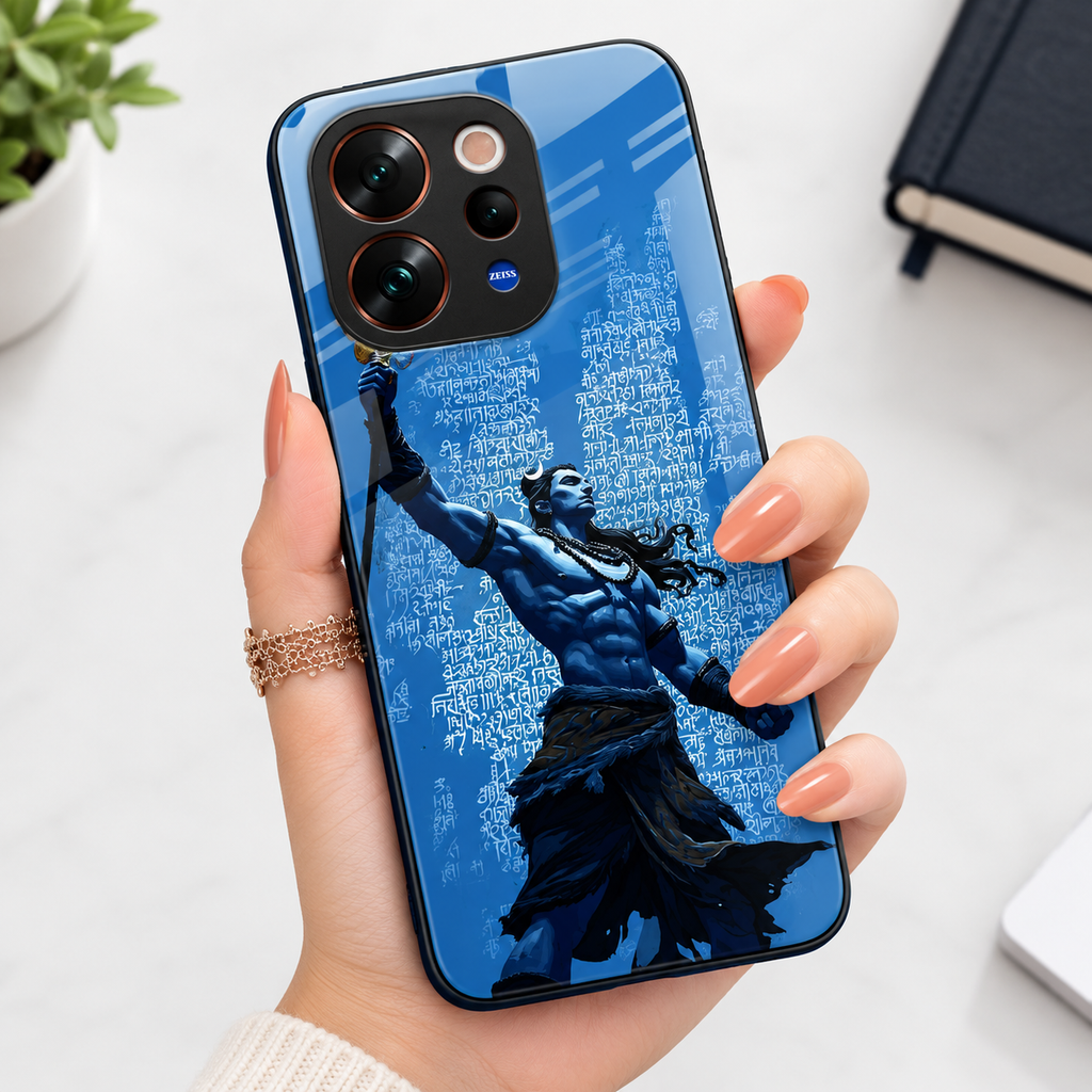 Vivo V70 5G Blue Shiva Mahadev Premium Designer Back Cover for Smartphone | Artistic Religious Protective Phone Case