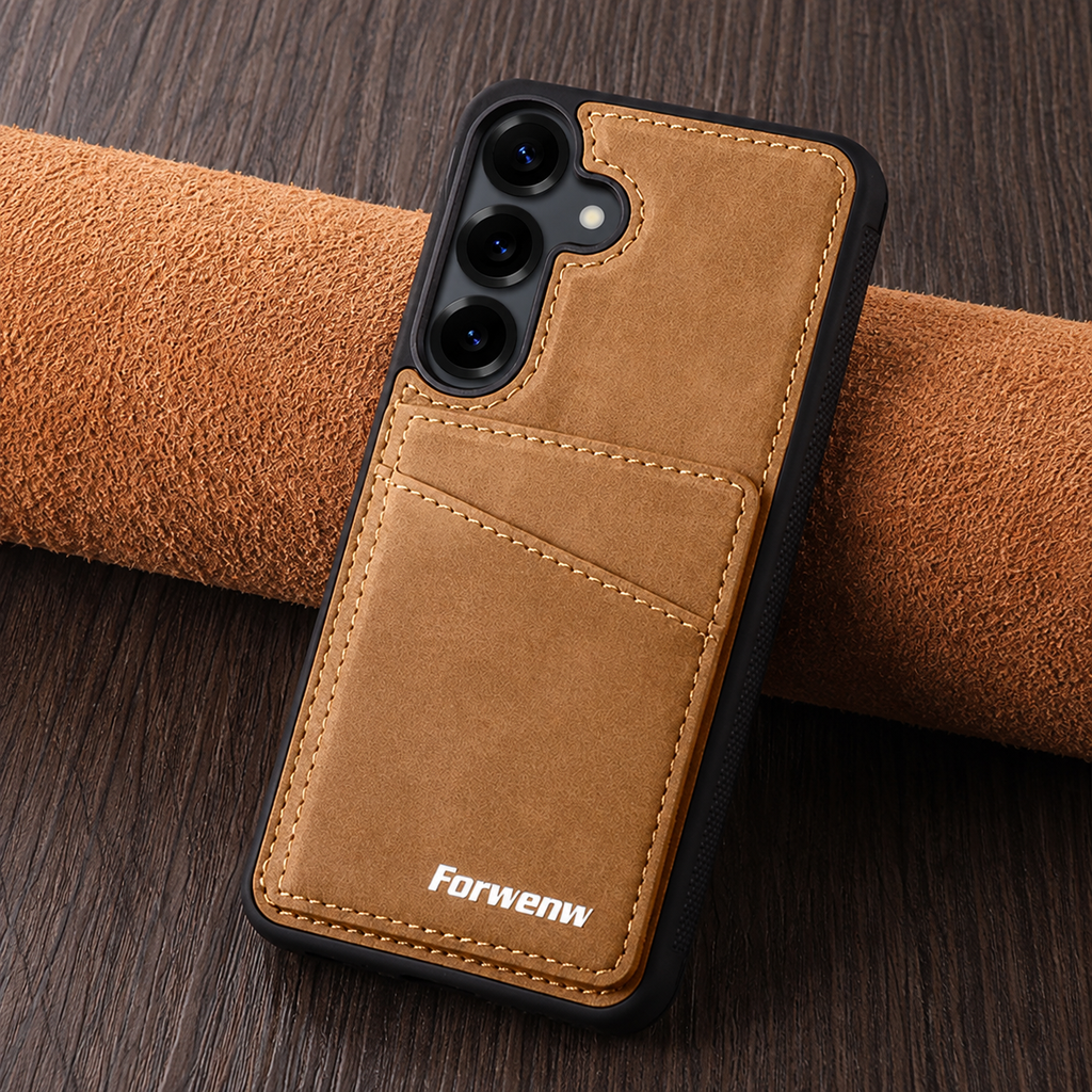 Samsung Galaxy A56 5G Premium Leather Wallet Card Holder Back Cover with Stitching & Camera Protection