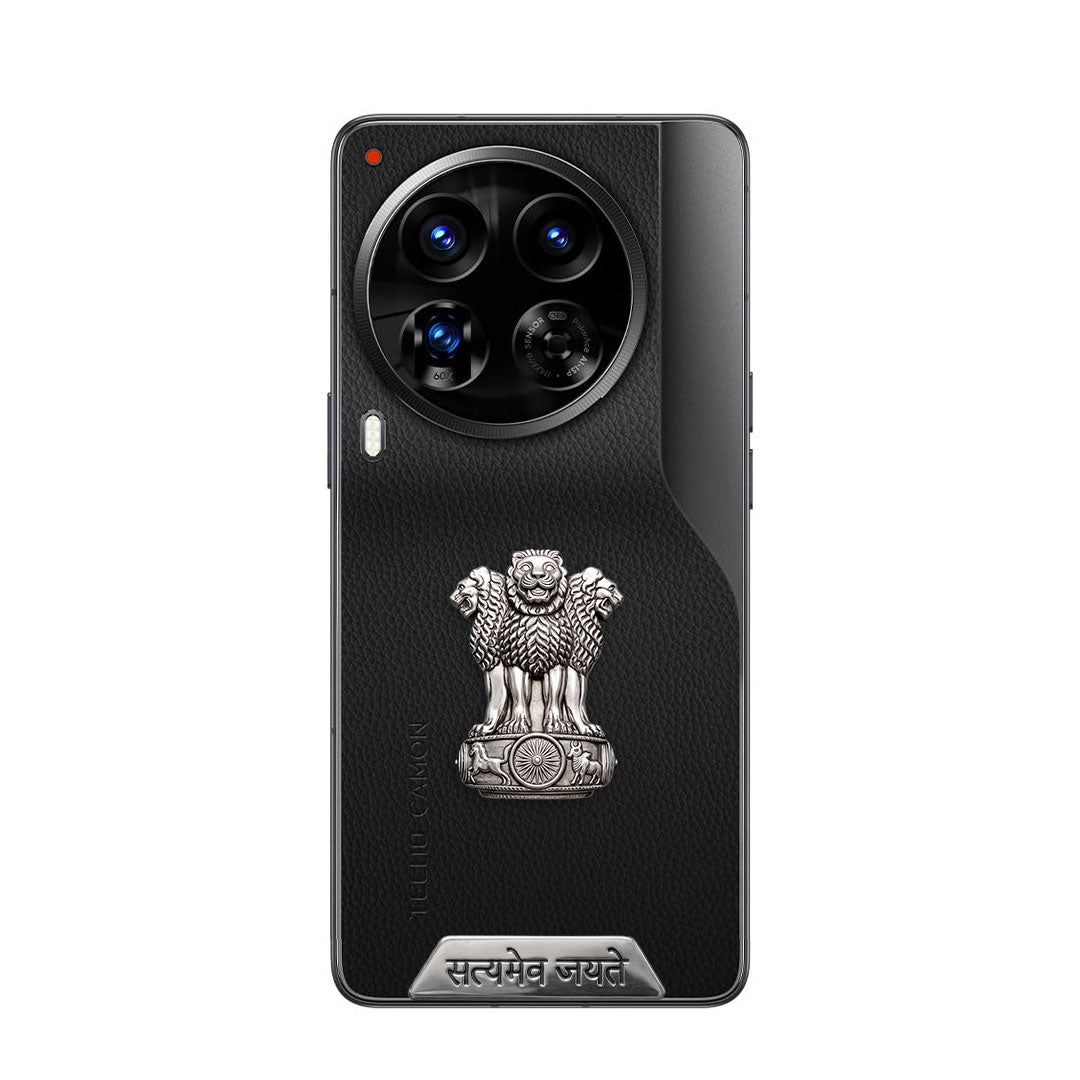 Tecno Camon 30 Premier 5G Compatible Satyamev Jayate 3D Metal Emblem Sticker