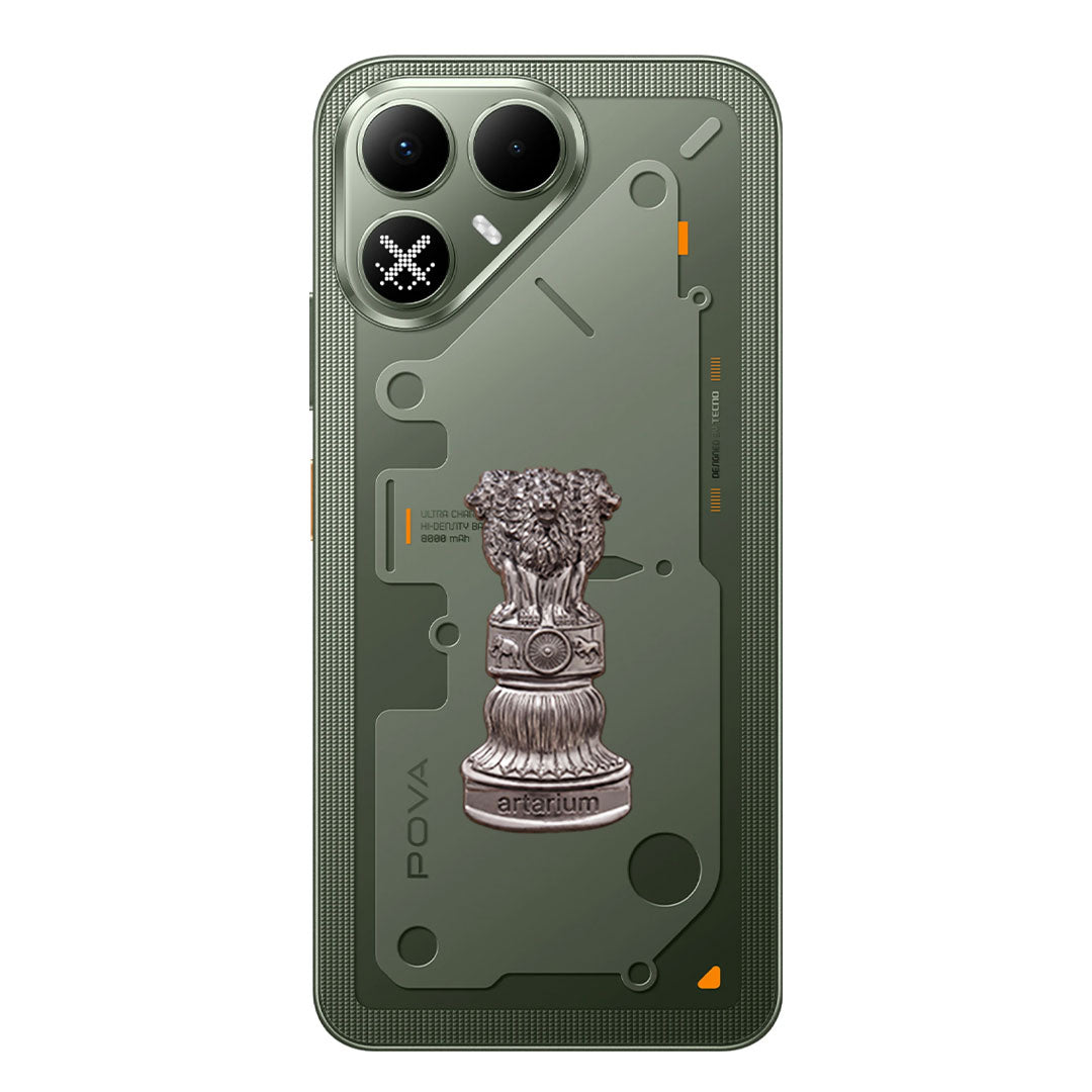 Tecno Pova 8 5G Compatible Satyamev Jayate 3D Metal Emblem Sticker