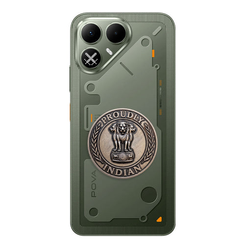 Tecno Pova 8 5G Compatible Satyamev Jayate 3D Metal Emblem Sticker