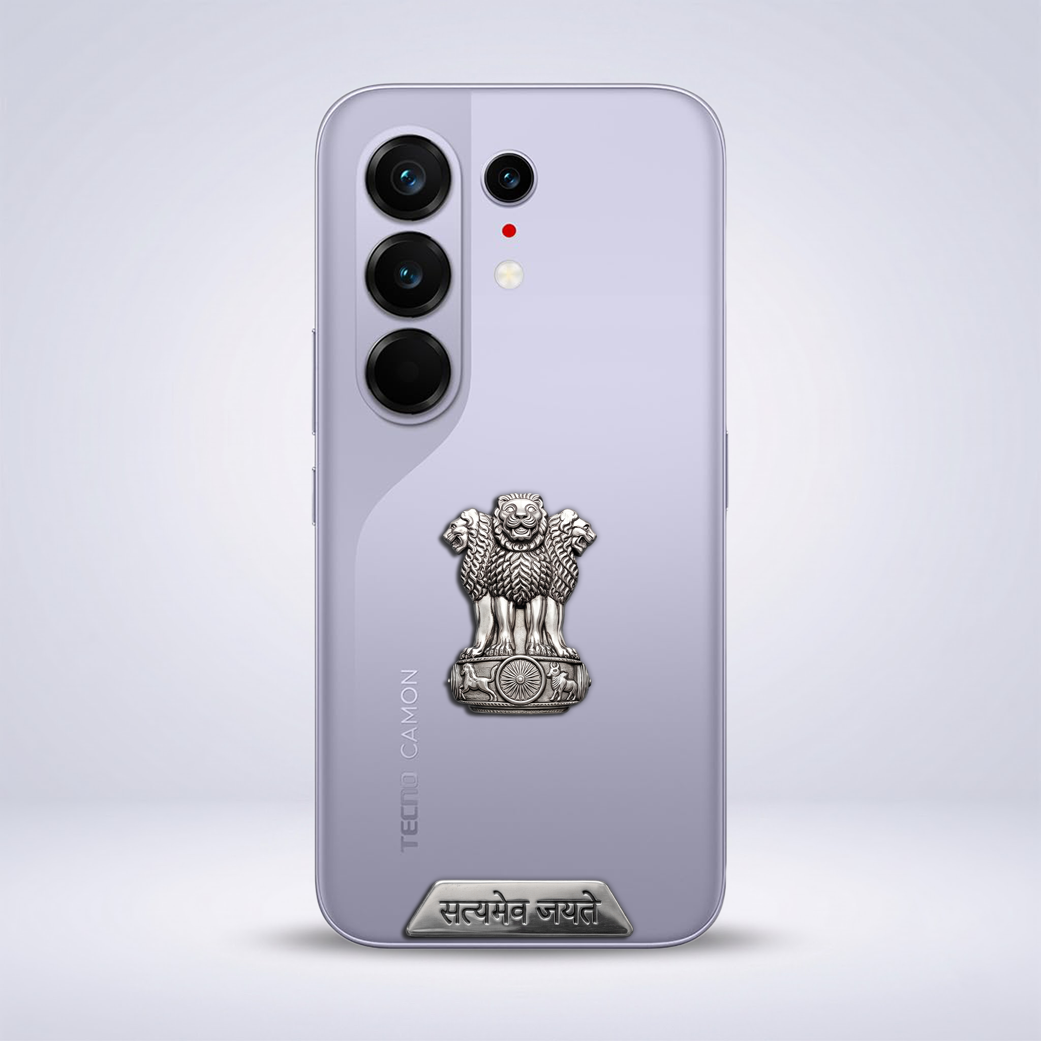 Tecno Camon 50 Ultra 5G Compatible Satyamev Jayate 3D Metal Emblem Sticker