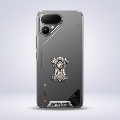 Tecno Pova Curve 2 5G Compatible Satyamev Jayate 3D Metal Emblem Sticker