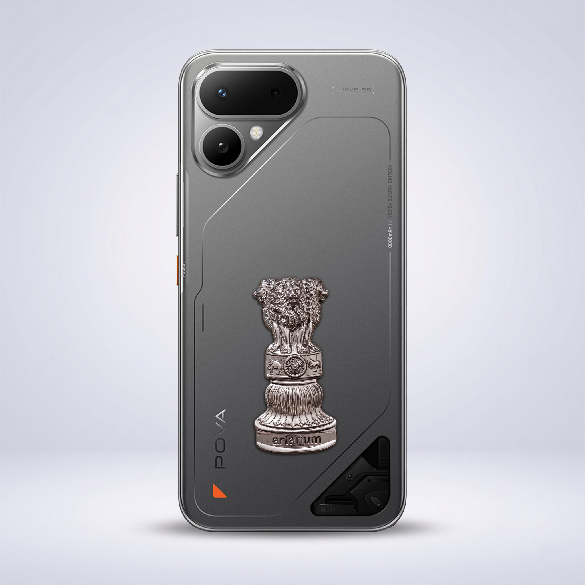 Tecno Pova Curve 2 5G Compatible Satyamev Jayate 3D Metal Emblem Sticker