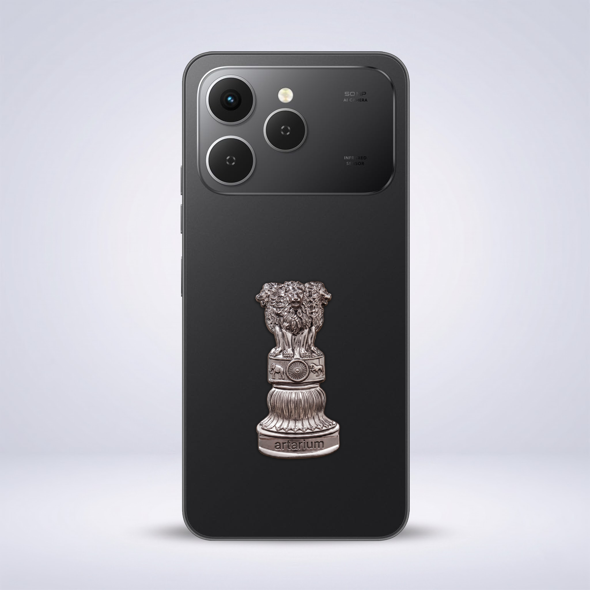 Tecno Spark 40 5G Compatible Satyamev Jayate 3D Metal Emblem Sticker