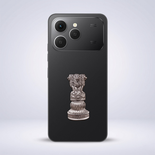 Tecno Spark 40 5G Compatible Satyamev Jayate 3D Metal Emblem Sticker