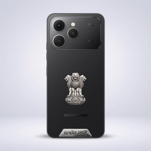 Tecno Spark 40 5G Compatible Satyamev Jayate 3D Metal Emblem Sticker