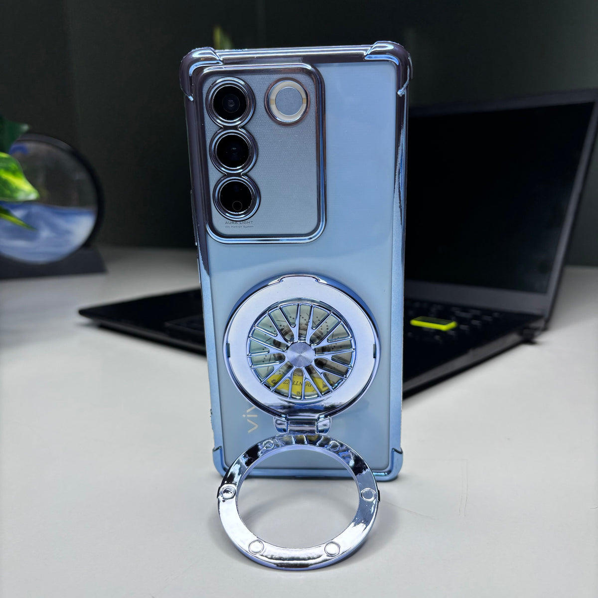 Vivo V27/V27 Pro 5G Premium Stress Buster Wheel Rotating Shockproof Airbags Case
