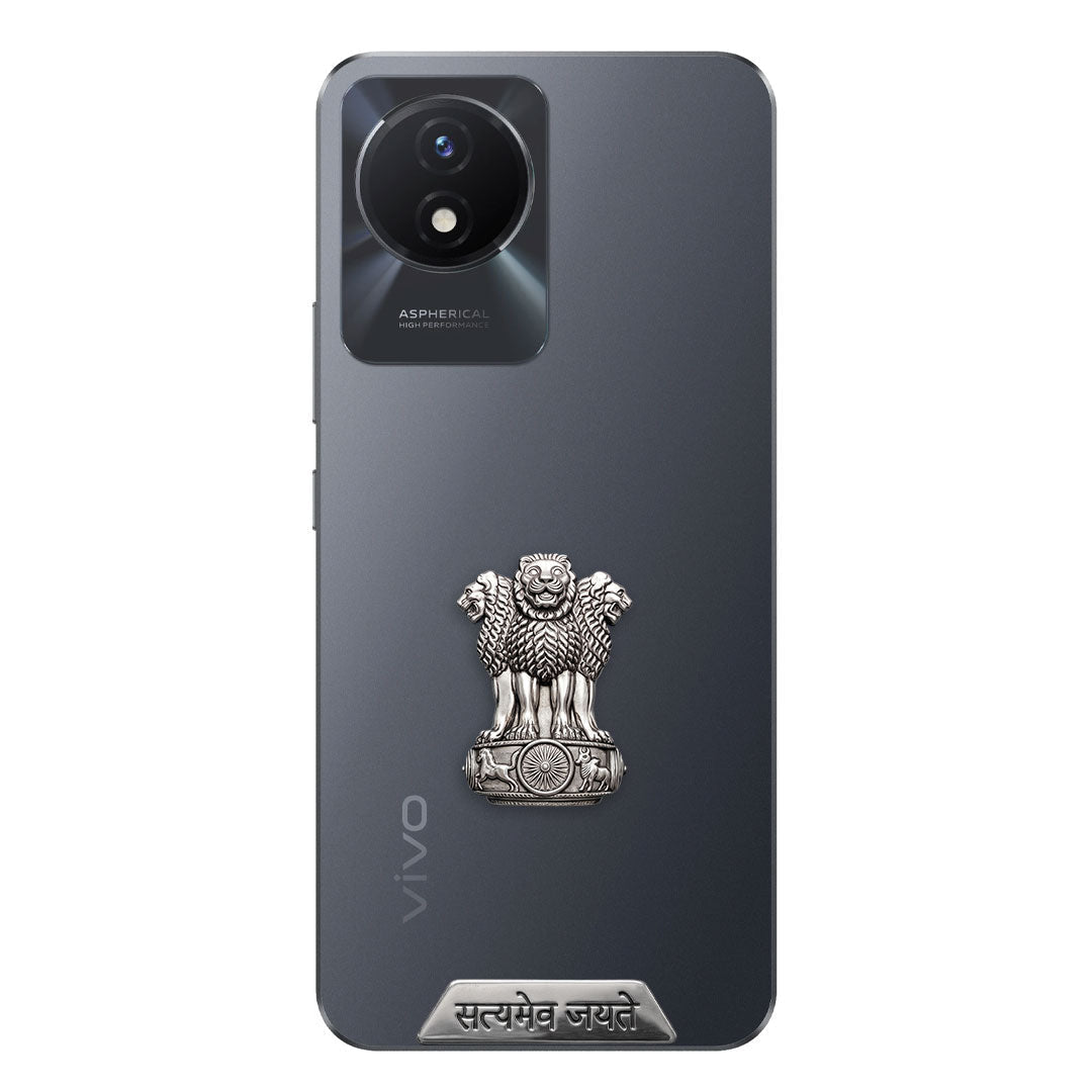 Vivo Y02t 5G Compatible Satyamev Jayate 3D Metal Emblem Sticker