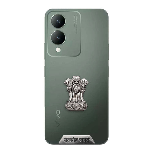 Vivo Y17s 5G Compatible Satyamev Jayate 3D Metal Emblem Sticker